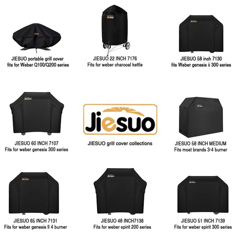 JIESUO Grill Cover for Weber Spirit and Spirit II 310: Heavy Duty Waterproof 51 Inch 3 Burner Weather Resistant Ripstop Outdoor BBQ Covers - Image 3